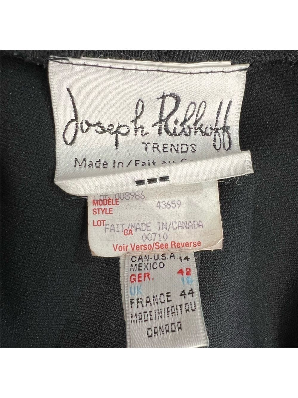 Vtg Joseph Ribkoff 70s 80s union made black cropped straight applique pants 14 - Picture 10 of 12